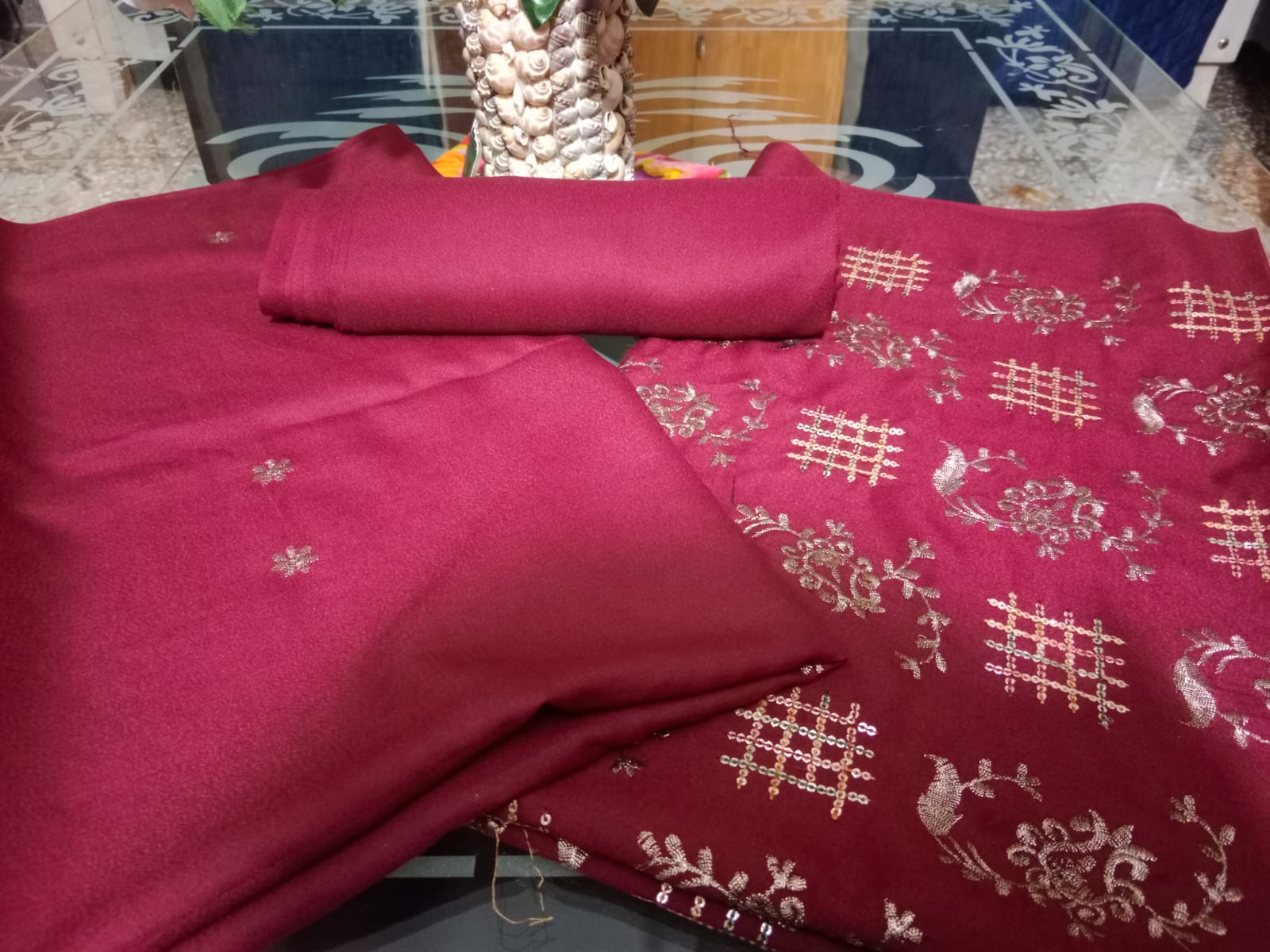 Rabbit wool 2 piece embroidered dresses