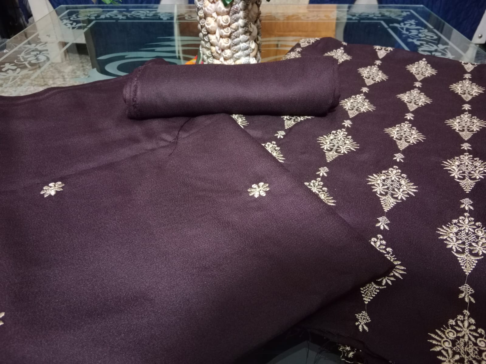 Rabbit wool 2 piece embroidered dresses
