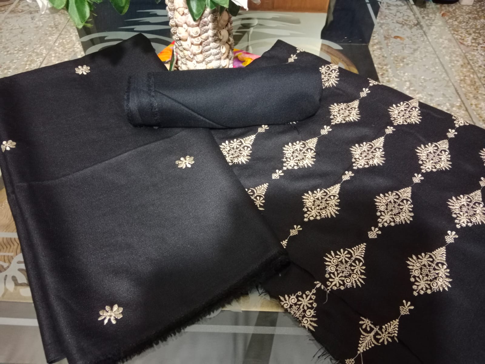 Rabbit wool 2 piece embroidered dresses