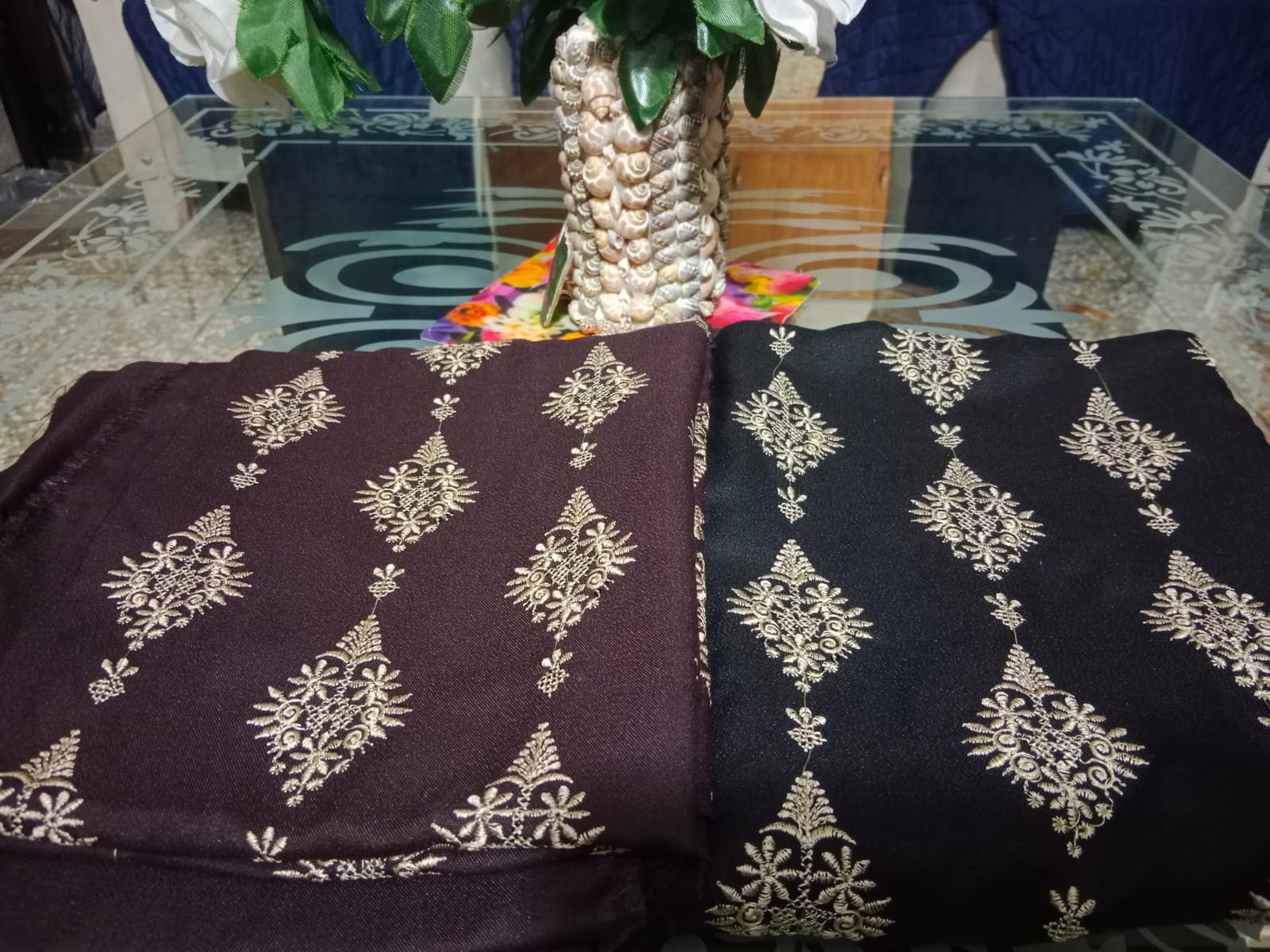 Rabbit wool 2 piece embroidered dresses