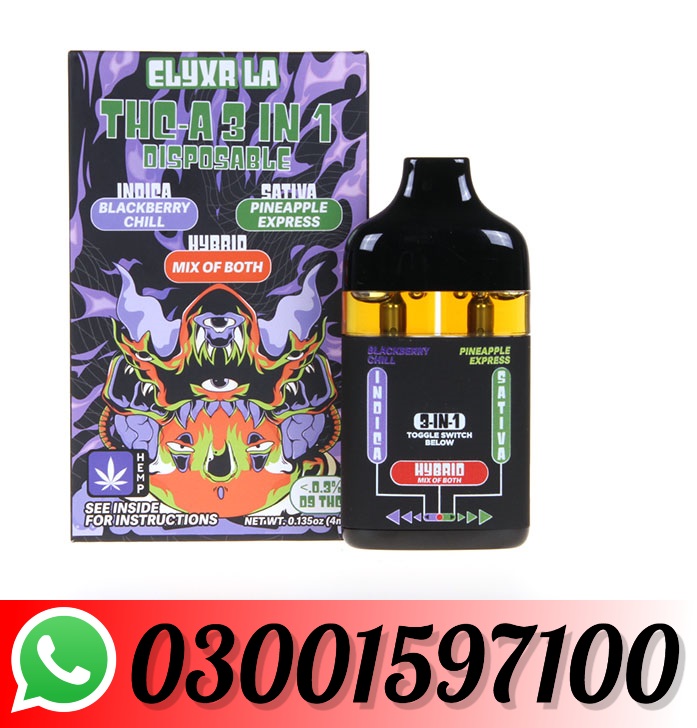 THC-A 3-in-1 Disposable 4 Grams (4000mg) In Pakistan-03001597100
