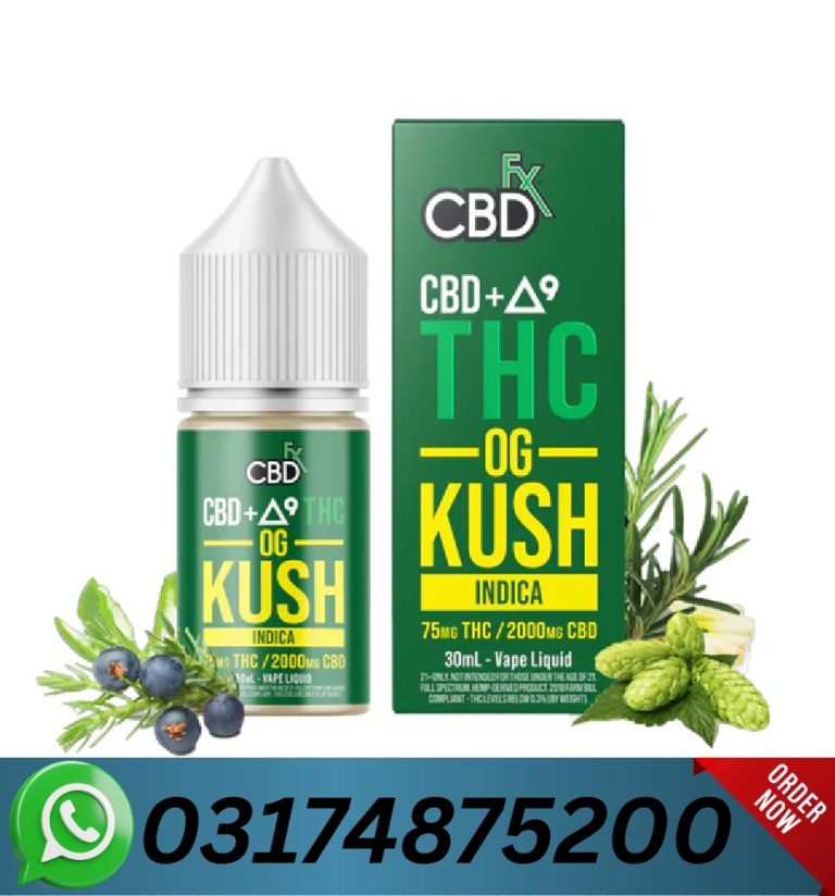 THC Vape Juice: CBD + Delta-9 OG Kush Price In Lahore=03174875200