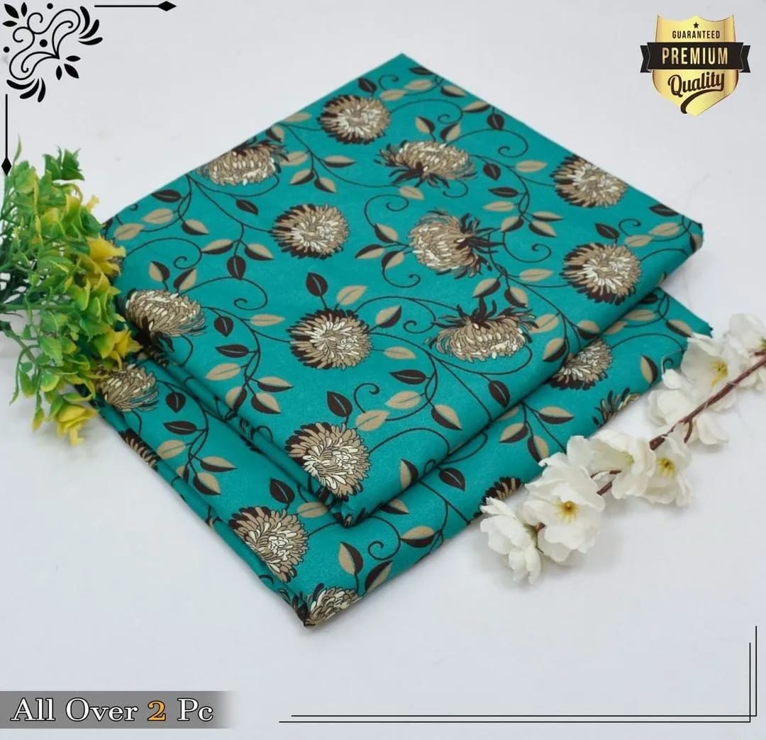 2 Pcs Women’s Unstitched Printed Suit
