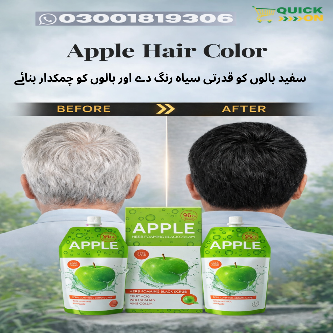 Apple Hair Color In Khurrianwala: Natural Black Hair Solution 03001819306