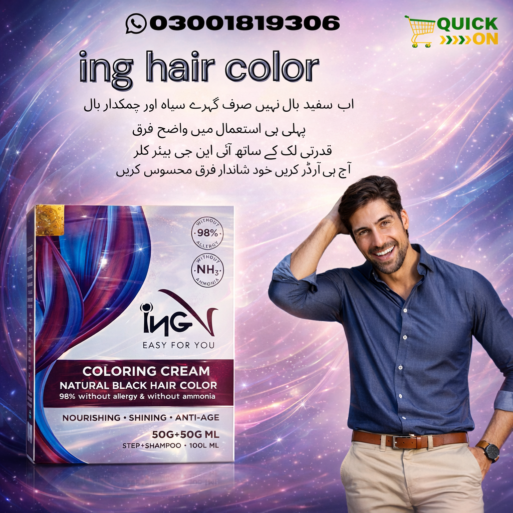 ING Hair Color Price in Islamkot:100% Gray Coverage 03001819306
