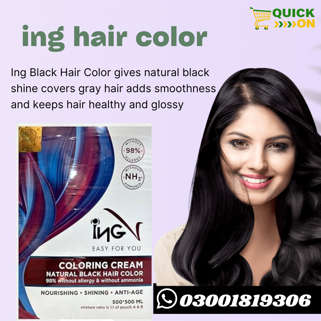 ING Hair Color in Sambrial Perfect Black Color for Men Women 03001819306
