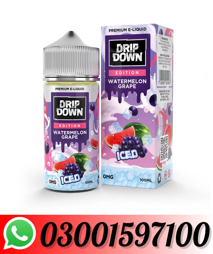 Drip Down E-Juice – Watermelon Grape Ice 100ml In Pakistan-03001597100