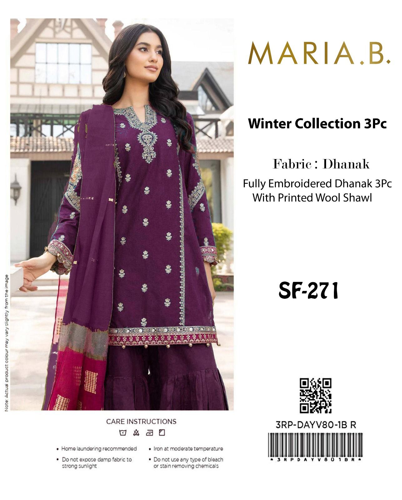 Dhanak 3Pc Fully Embroidered