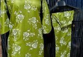 2 Pcs Women’s Stitched Linen Block Printed Shirt And Trouser