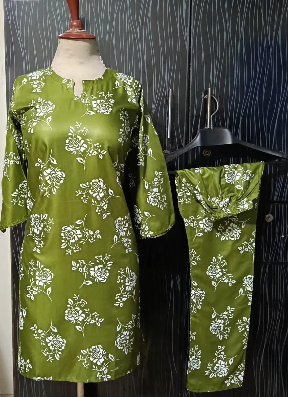 2 Pcs Women’s Stitched Linen Block Printed Shirt And Trouser
