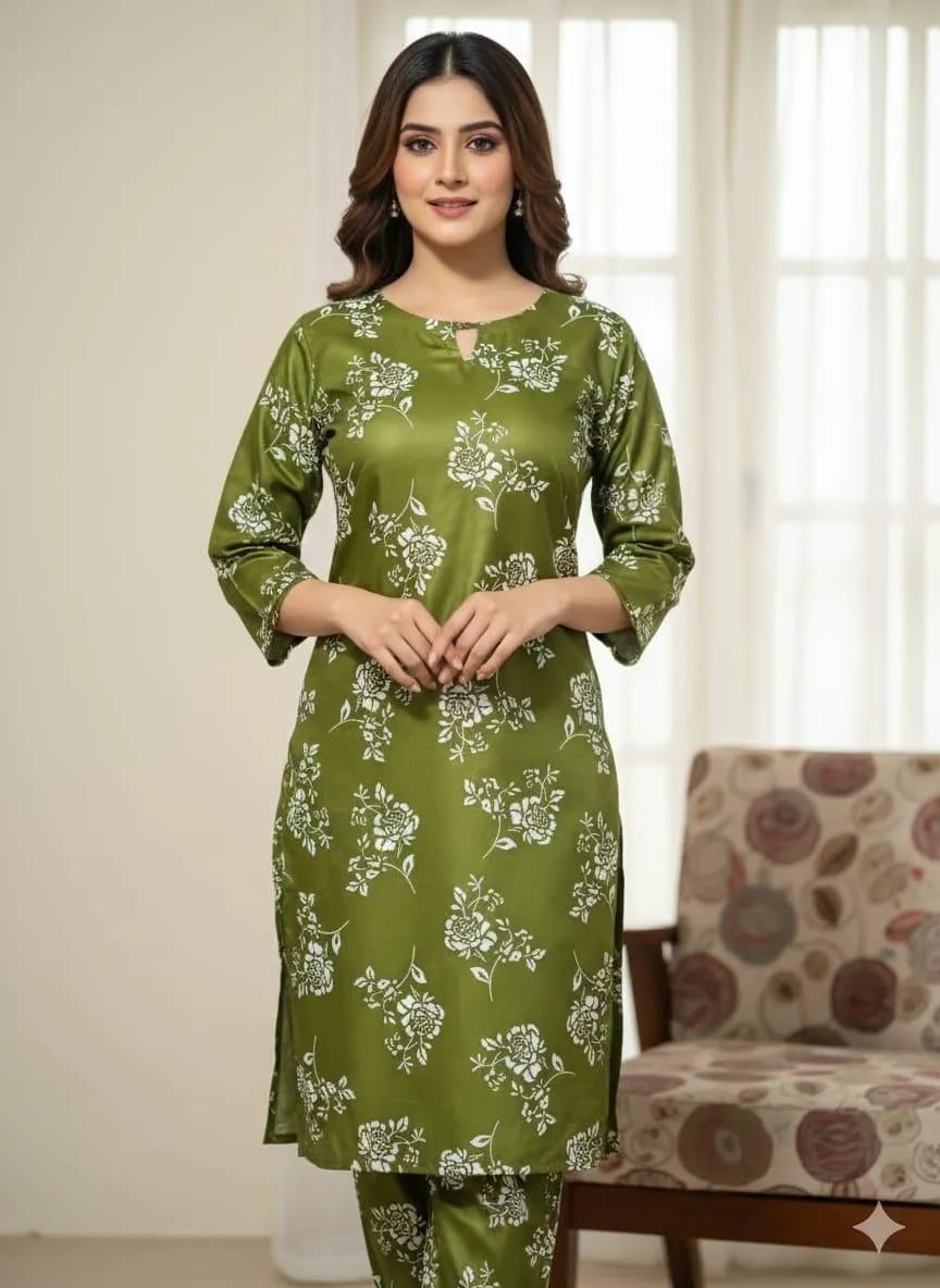 2 Pcs Women’s Stitched Linen Block Printed Shirt And Trouser