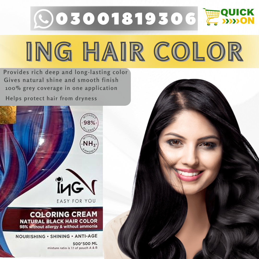 ING Hair Color in Peshawar Perfect Black Color for Men Women 03001819306