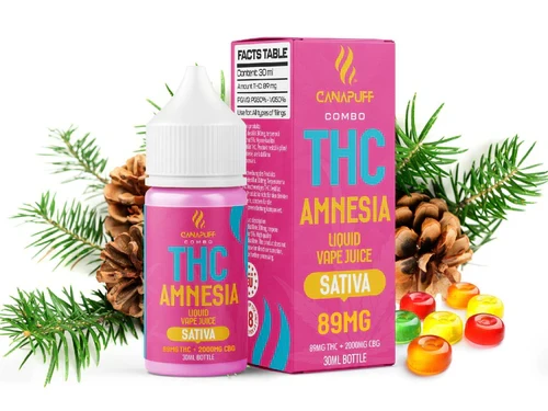 THC Liquid 89mg THC/2000mg CBG Amnesia 30ml In Pakistan/03000310566