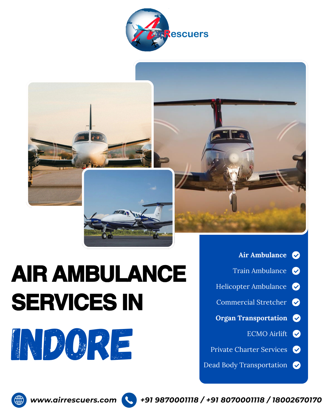Indore’s Trusted Air Ambulance Service | 24/7 Emergency Medical Flights
