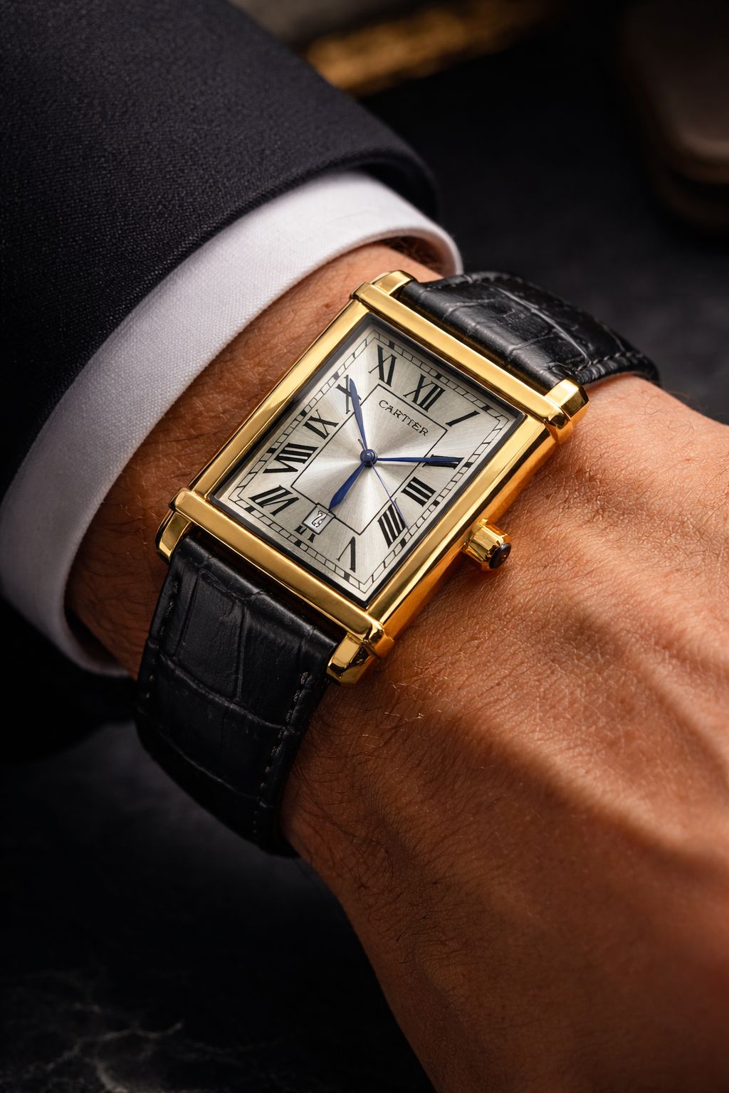 MASTER Copy cartier tank DATEJUST leather strap