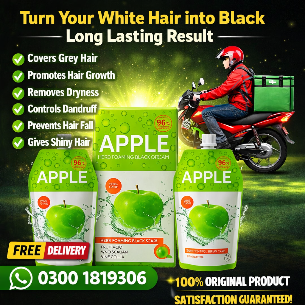 Buy Apple Hair Color Price In Sahiwal: Turn White Hair into Natural Black 03001819306