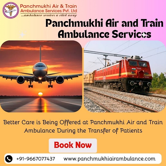 Book Panchmukhi Air and Train Ambulance Service in Pune with Advanced Ventilator Support