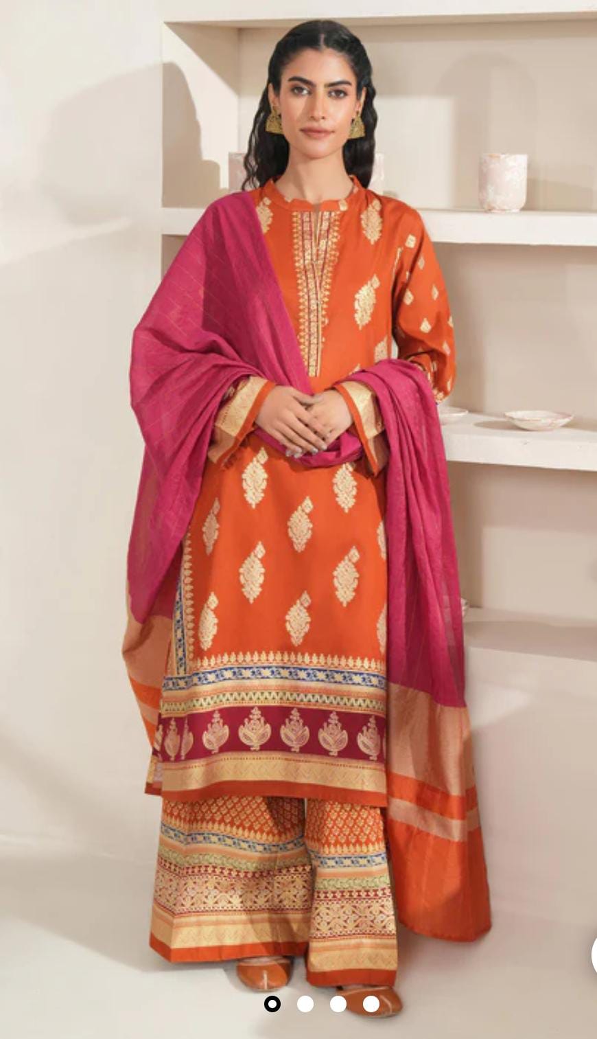 Limelight 3 PC with zari lawn dupatta
