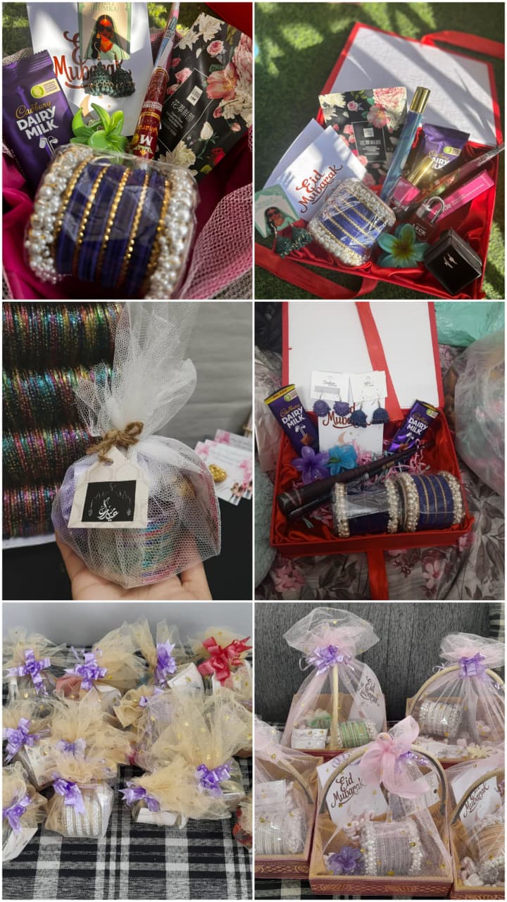 Customize Eid potlis are available ❤️ order now🥰 Bangles Jhumky Clawclip Eid card