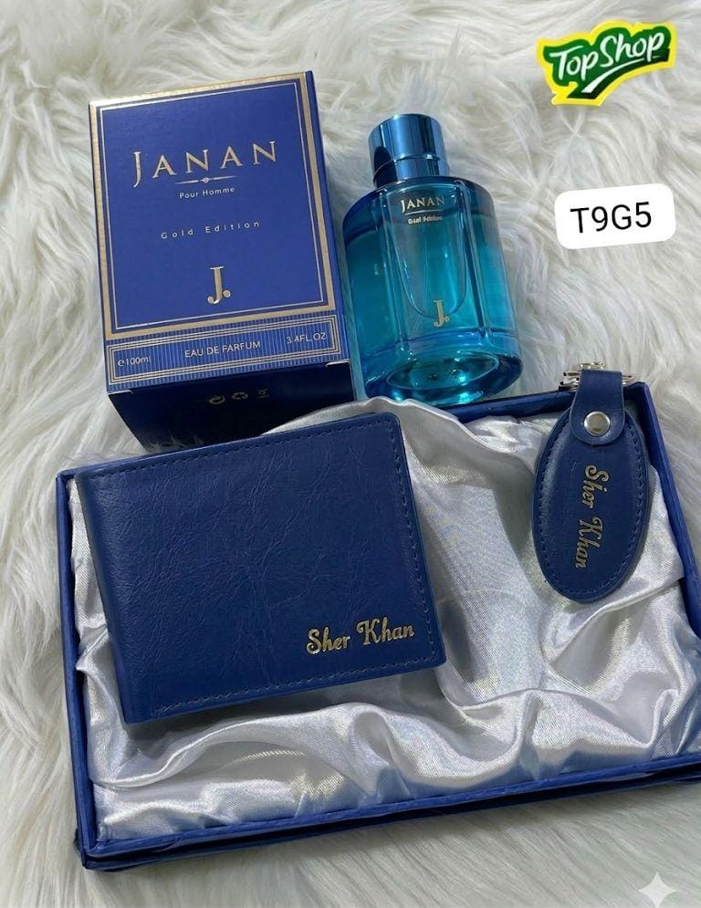 Boy’s Gift Deal Name Customized Wallet keychain nd Perfume