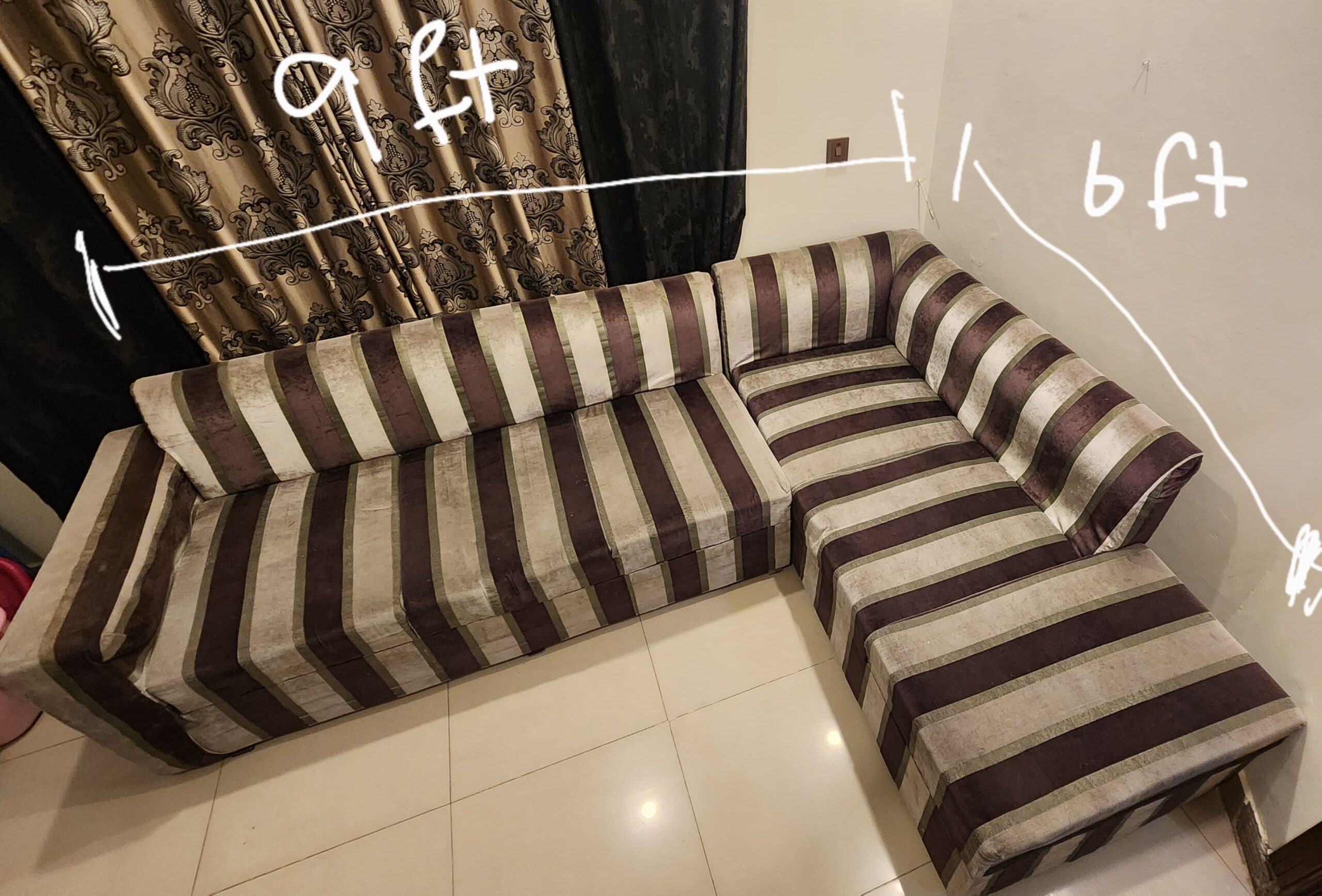 L Shape sofa 7 seater