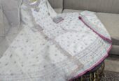Cotton silk long maxi with hand work