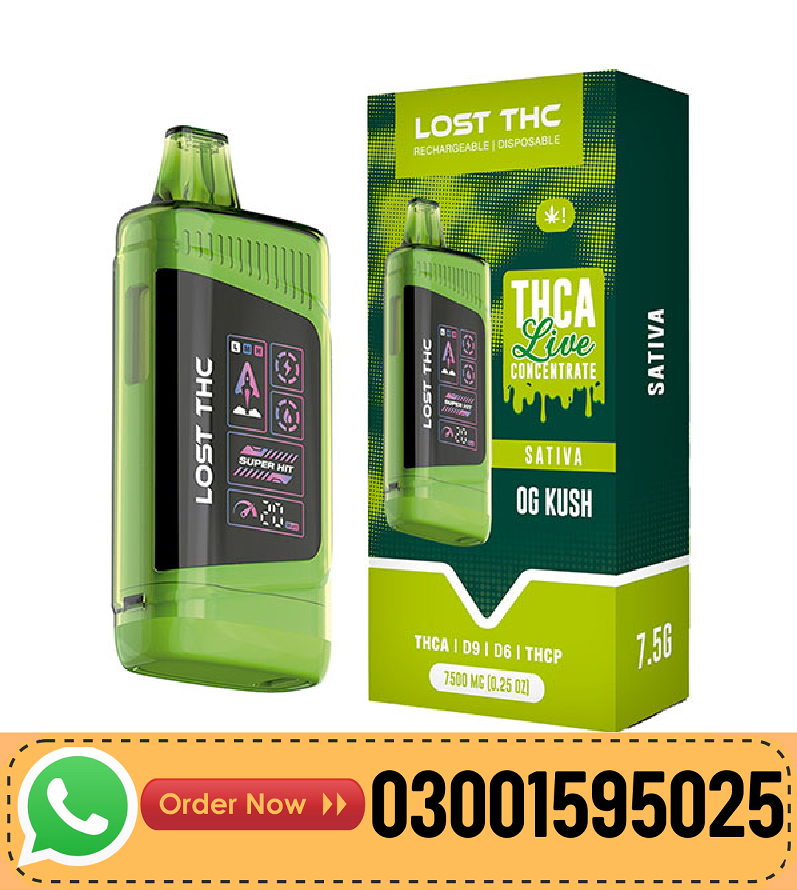 LOST THC V3 THCA Live Concentrate Disposable 7.5G In Pakistan-03001595025