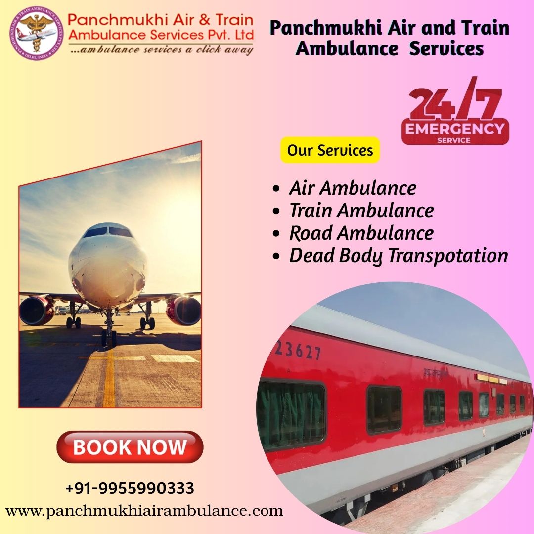 Book Panchmukhi Air and Train Ambulance Service in Gorakhpur with Top-level Medical Tolls