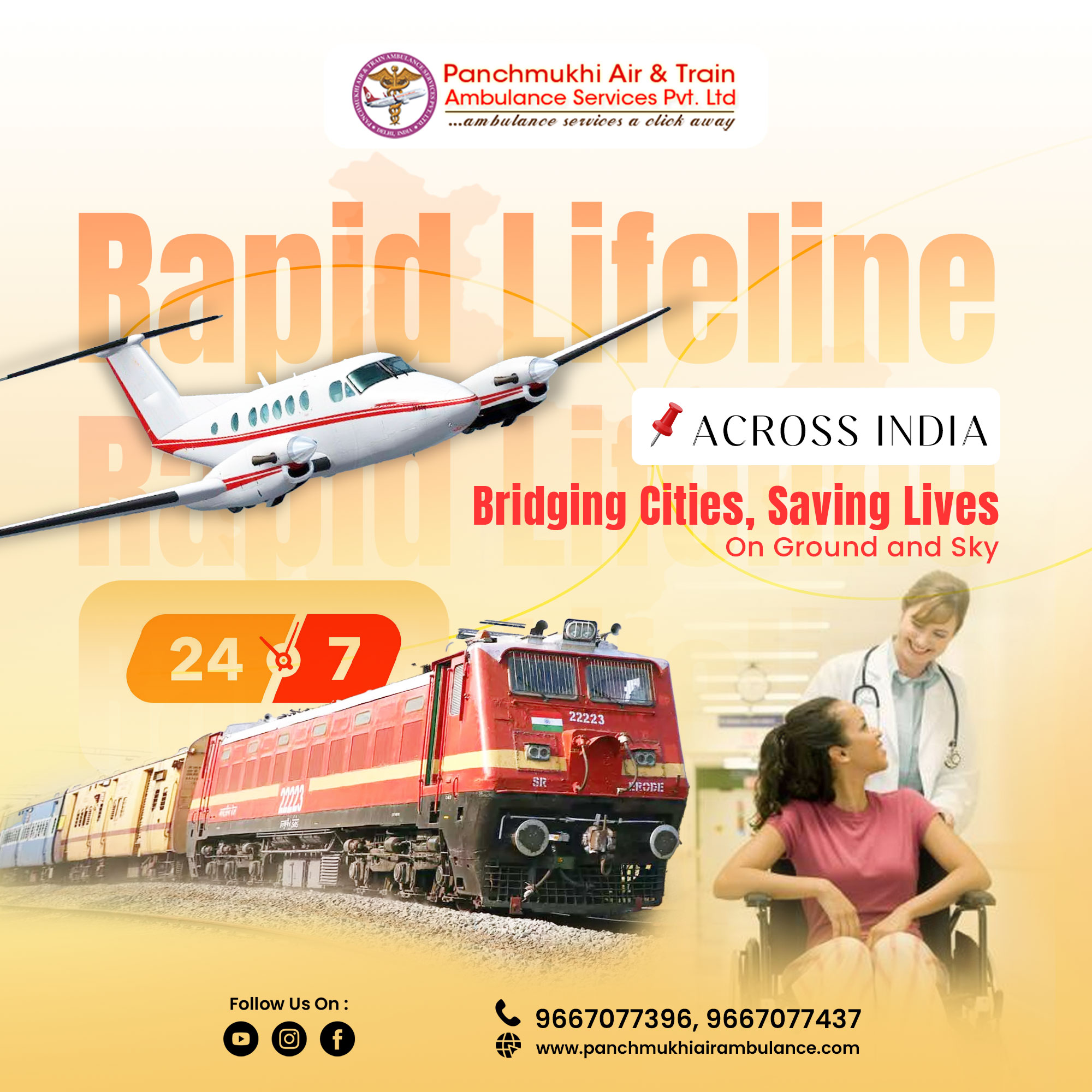 Panchmukhi Air and Train Ambulance Services in Mumbai offer specialized services, specifically tailored to address the severity of each medical situation