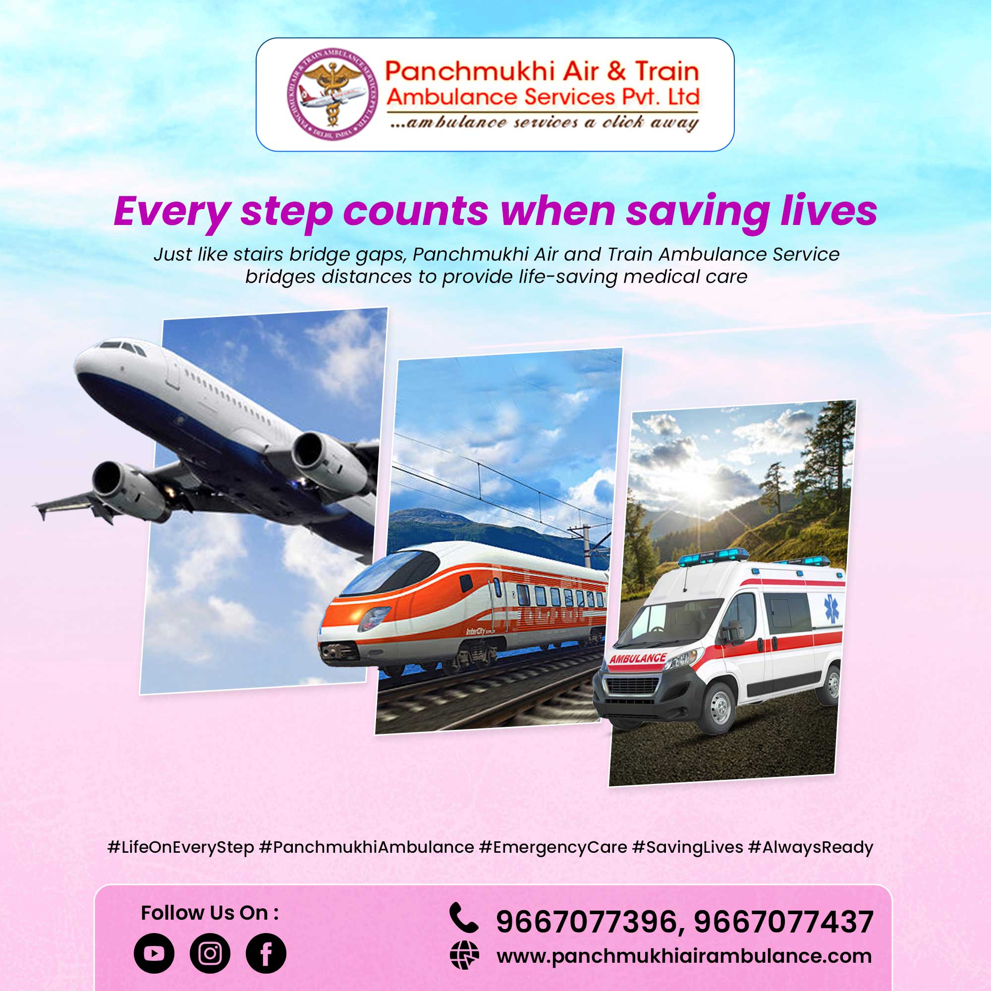 Panchmukhi Train Ambulance in Delhi provides uninterrupted 24×7 medical transport