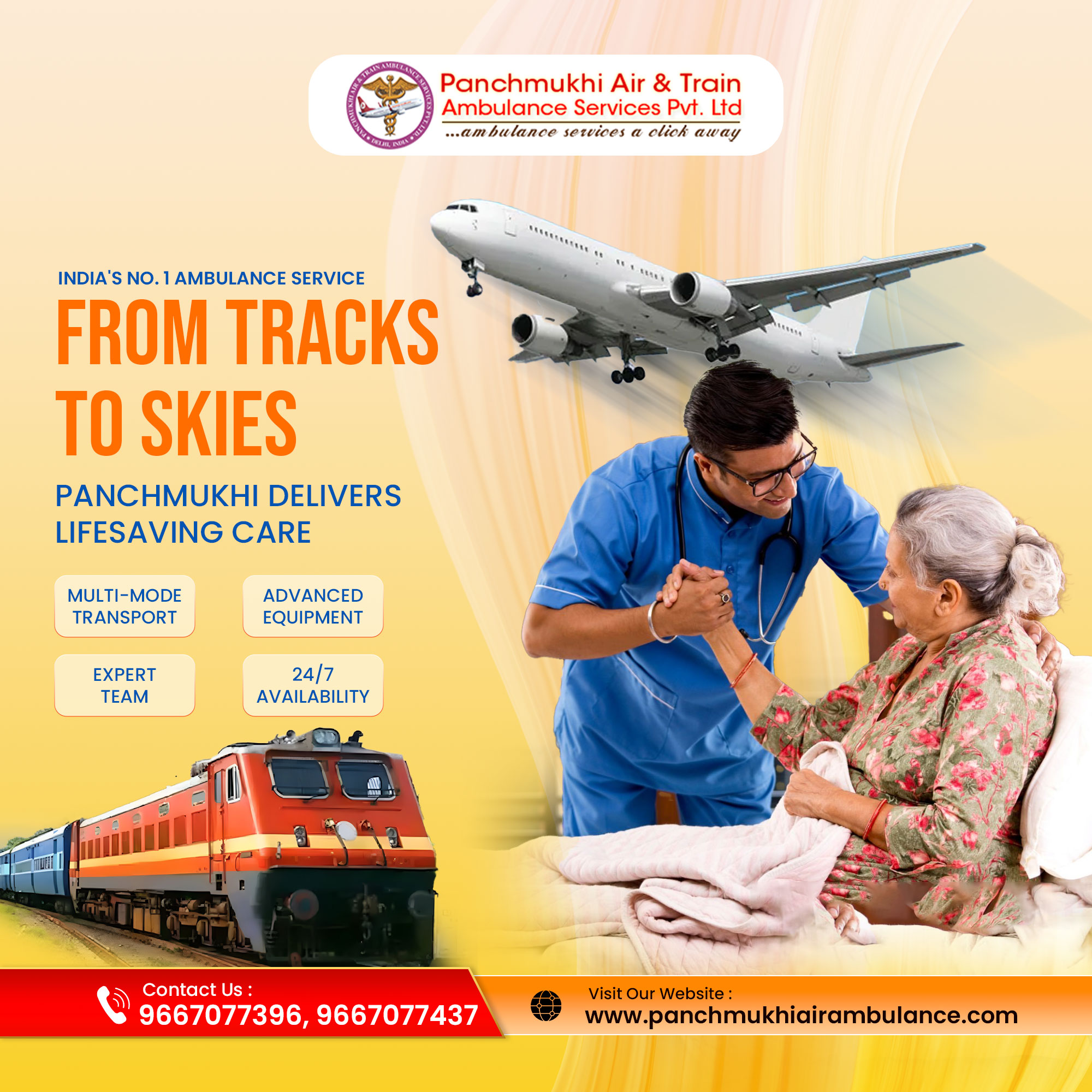 Panchmukhi Air and Train Ambulance in Delhi- get uneven medical transport experience