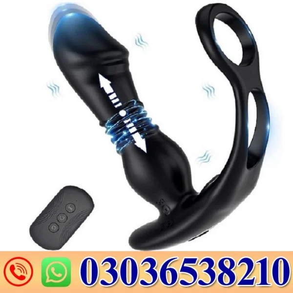 Thrusting Prostate Massager [03036538210] With Dual Rings In Sheikhupura