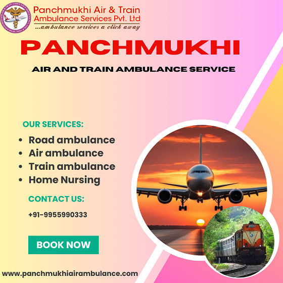 Book Panchmukhi Air and Train Ambulance Service in Bhopal with Splendid ICU Setup
