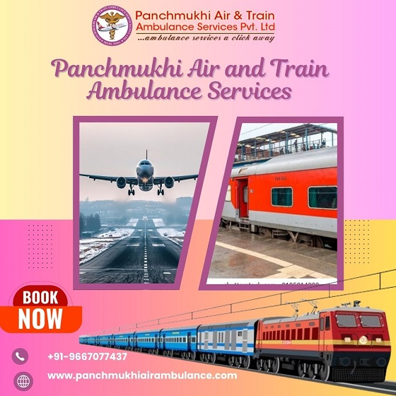 Book Panchmukhi Air and Train Ambulance Service in Thiruvananthapuram with Best ICU Setup