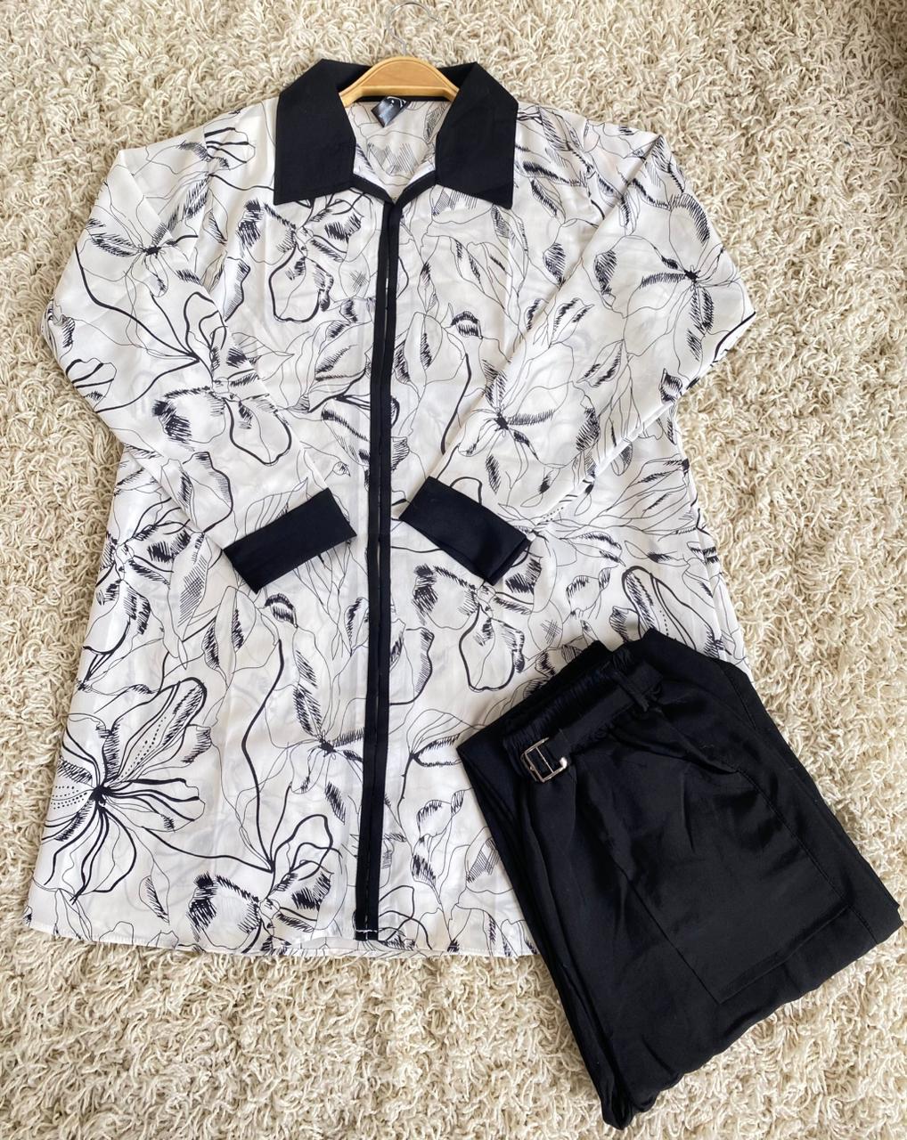 2 piece printed shirt and cargo trouser