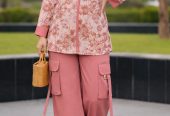 2 piece printed shirt and cargo trouser