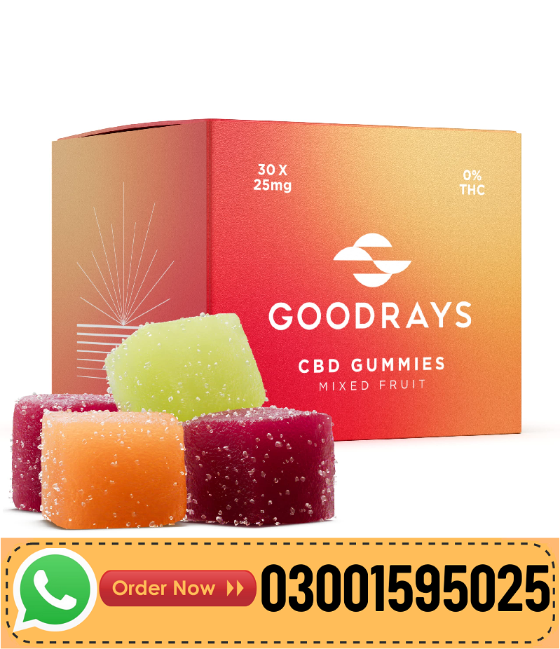 GOODRAYS CBD Gummies, High Strength, Vegan, Mixed Pack, 30 x 25mg Gummies In Pakistan-03001595025