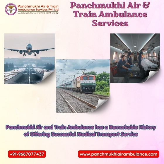 Hire Panchmukhi Air and Train Ambulance Service in Siliguri with Masterly Medical Device