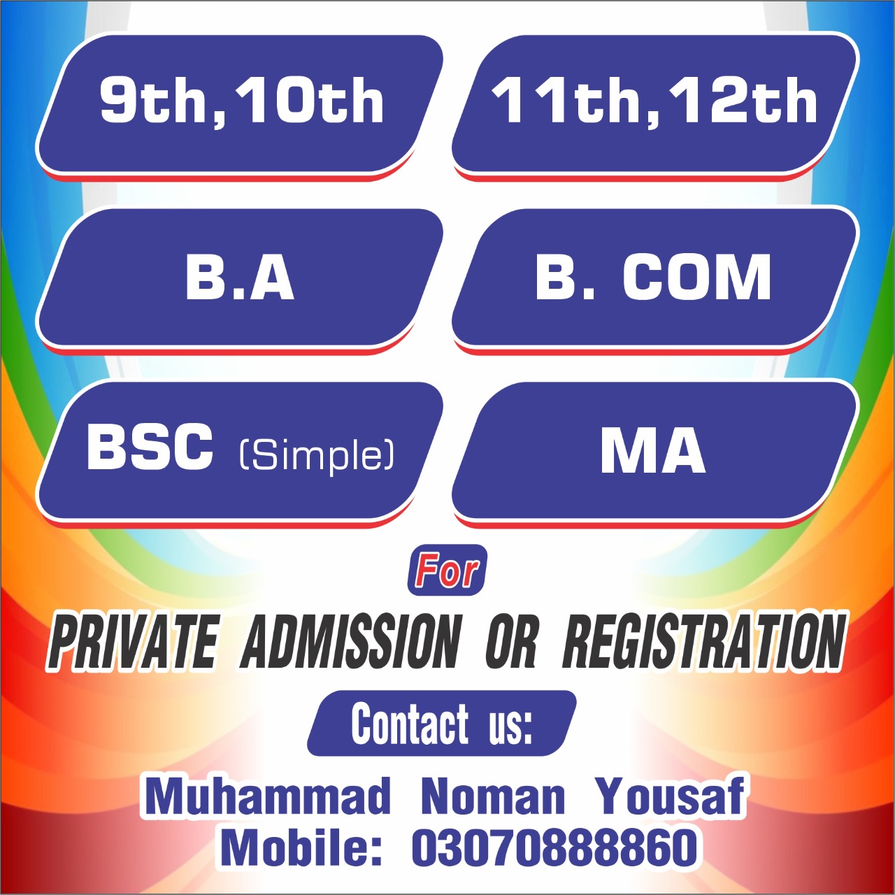 Admission Intermediate and Graduation