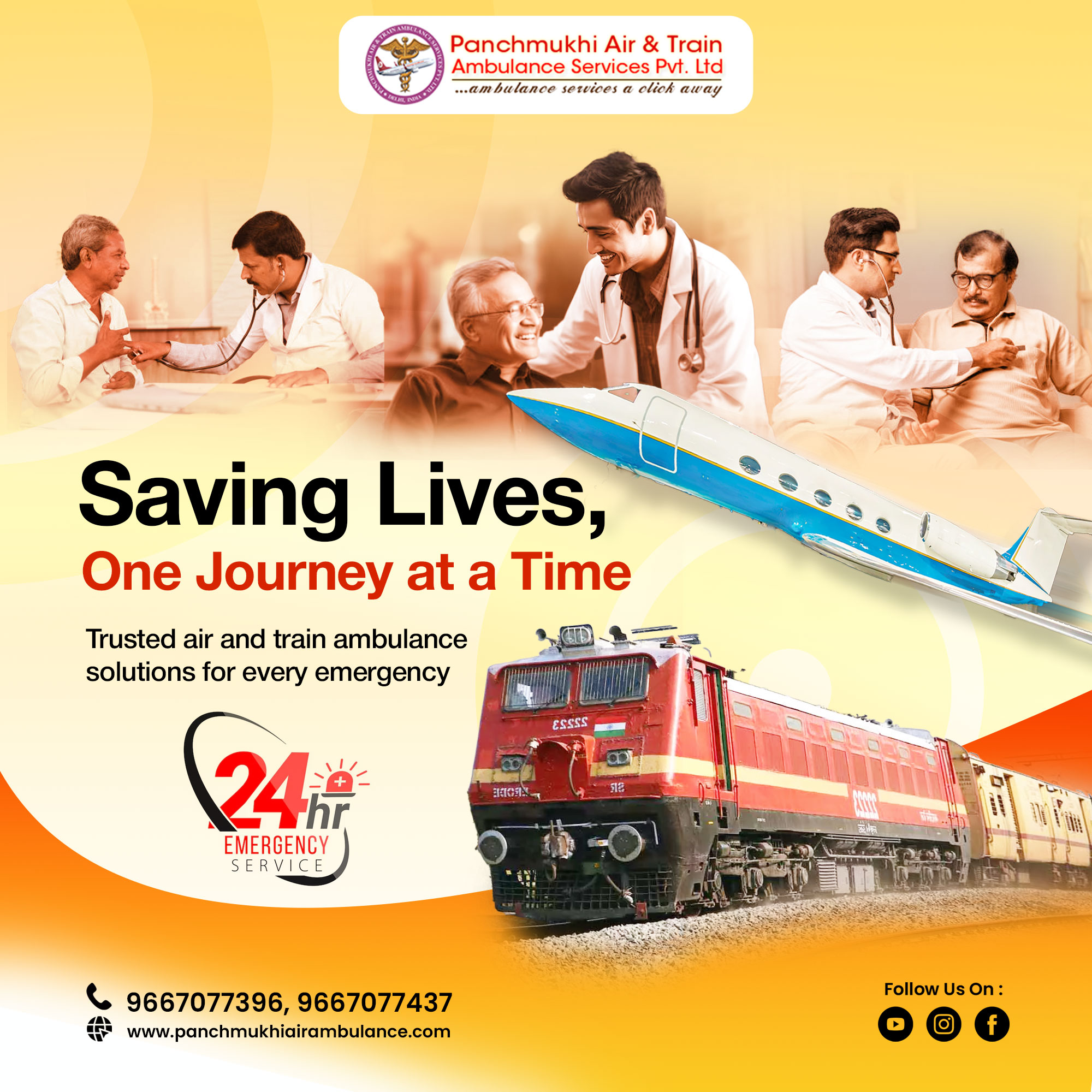 Panchmukhi Low Cost Train Ambulance in Guwahati- Transportation with a critical care team