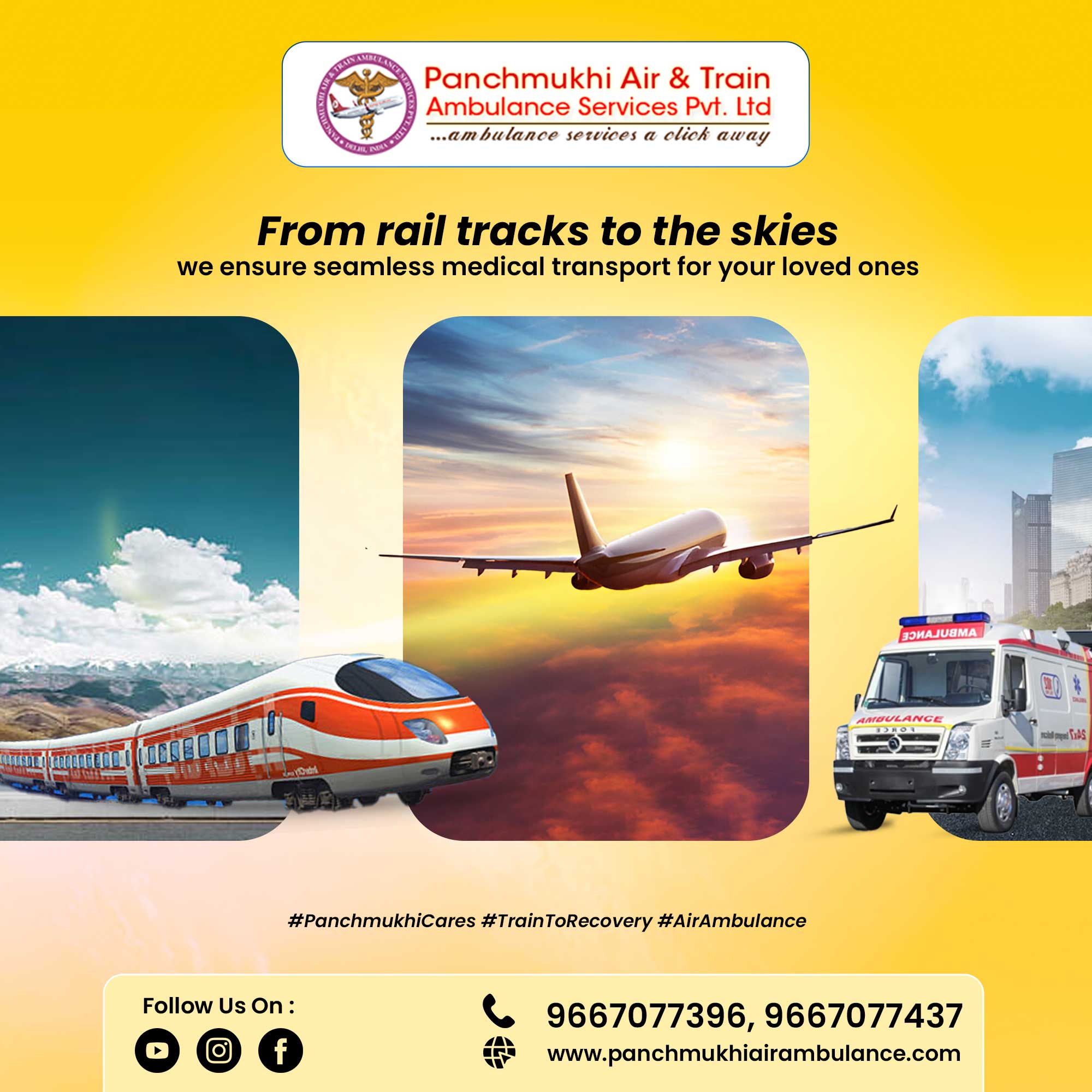 Panchmukhi Low Cost Train Ambulance in Ranchi- pocket friendly and transparent transfer organized