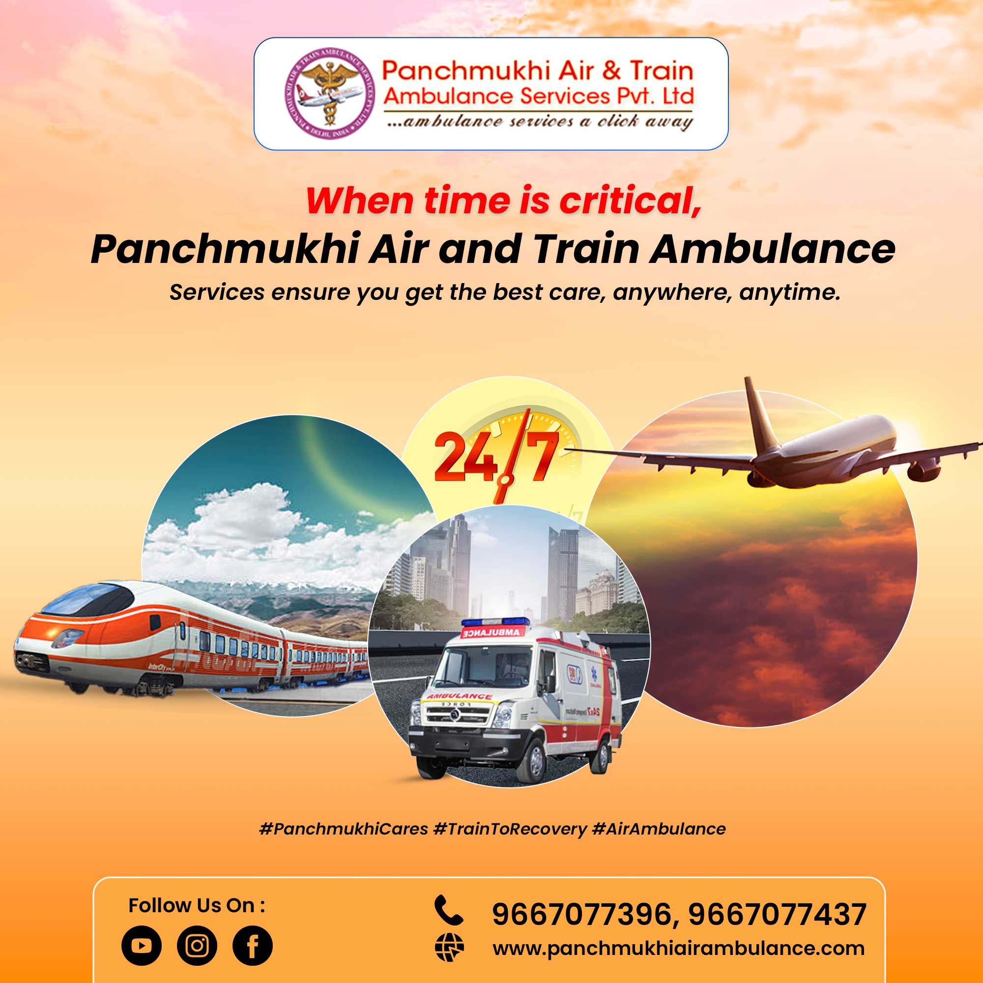 Panchmukhi Train Ambulance Services in Patna- fast response train transfer