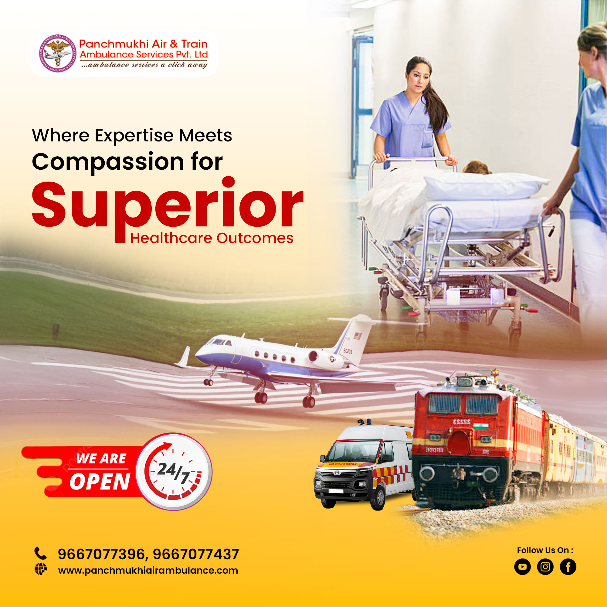 Panchmukhi Train Ambulance Services in Patna- fast response train transfer