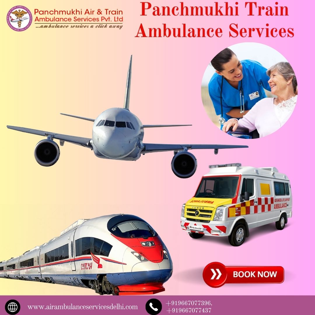 Hire the Best Panchmukhi Air and Train Ambulance Services in Ranchi, Featuring Life-Saving Medical Facilities