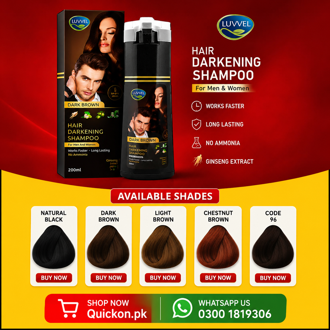 Luvvel hair darkening shampoo price in Gujranwala – Luvvel shampoo for gray hair