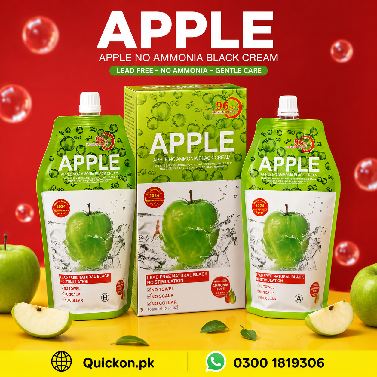 Apple Hair Color Price in Bahawalpur – Apple Hair Dye On dark Hair & Black Hair – Non-Ammonia Apple Hair Color Kit