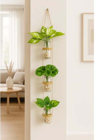 Hanging Bloom Bottles Wall Décor – Decorative Floral Bottle Strings for Home Decor