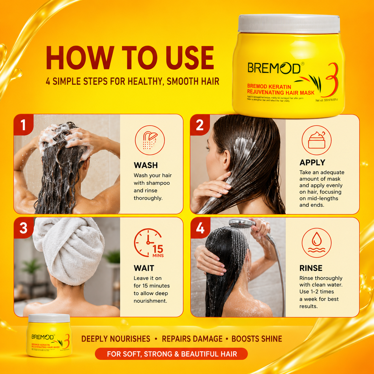 Bremod keratin rejuvenating hair mask price in Faisalabad – 03001819306