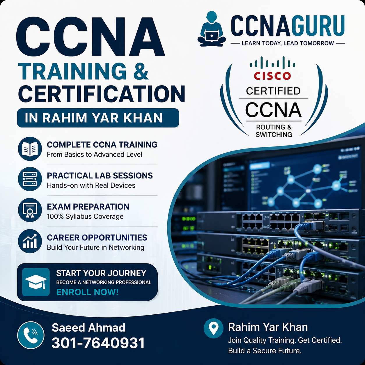 Ethical Hacking, CCNA & CCNP Training in Rahim Yar Khan (RYK)
