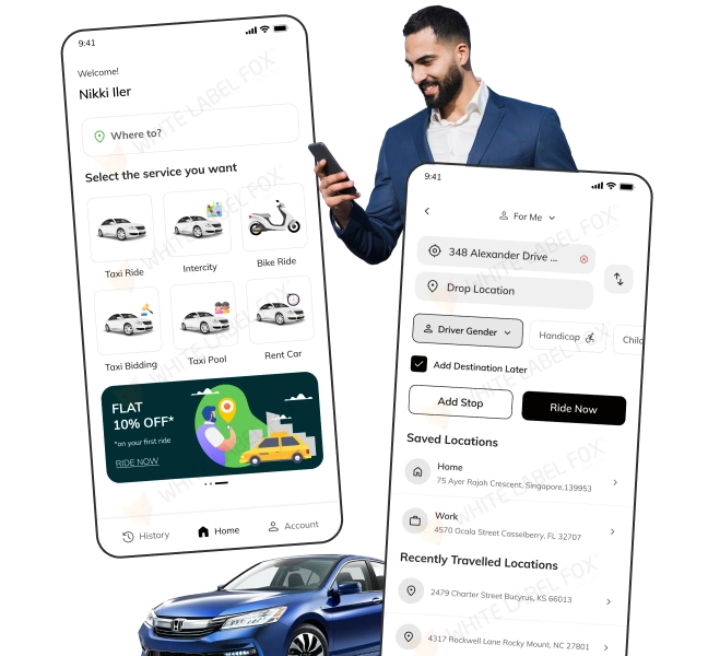 Fox Taxi – Scalable Uber Clone App for Next-Gen Ride-Hailing Businesses
